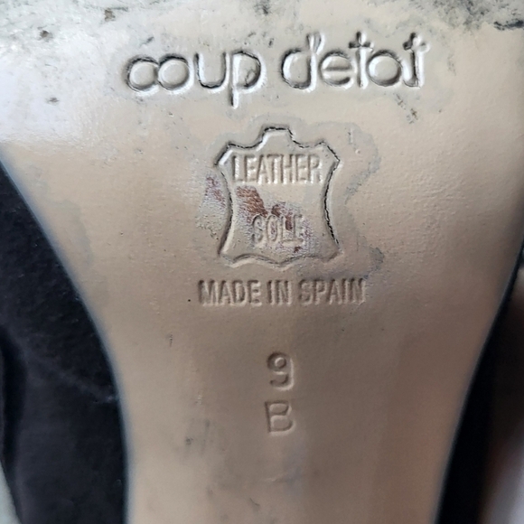 Coup D'Etat Chocolate Suede Tall Heeled Studded Zip Boots Size 9 B - Picture 8 of 11